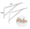 Premium Heavy-Duty L-Shape Shelf Brackets (6.5" x 10") – Strong White Metal Support for Large Shelves