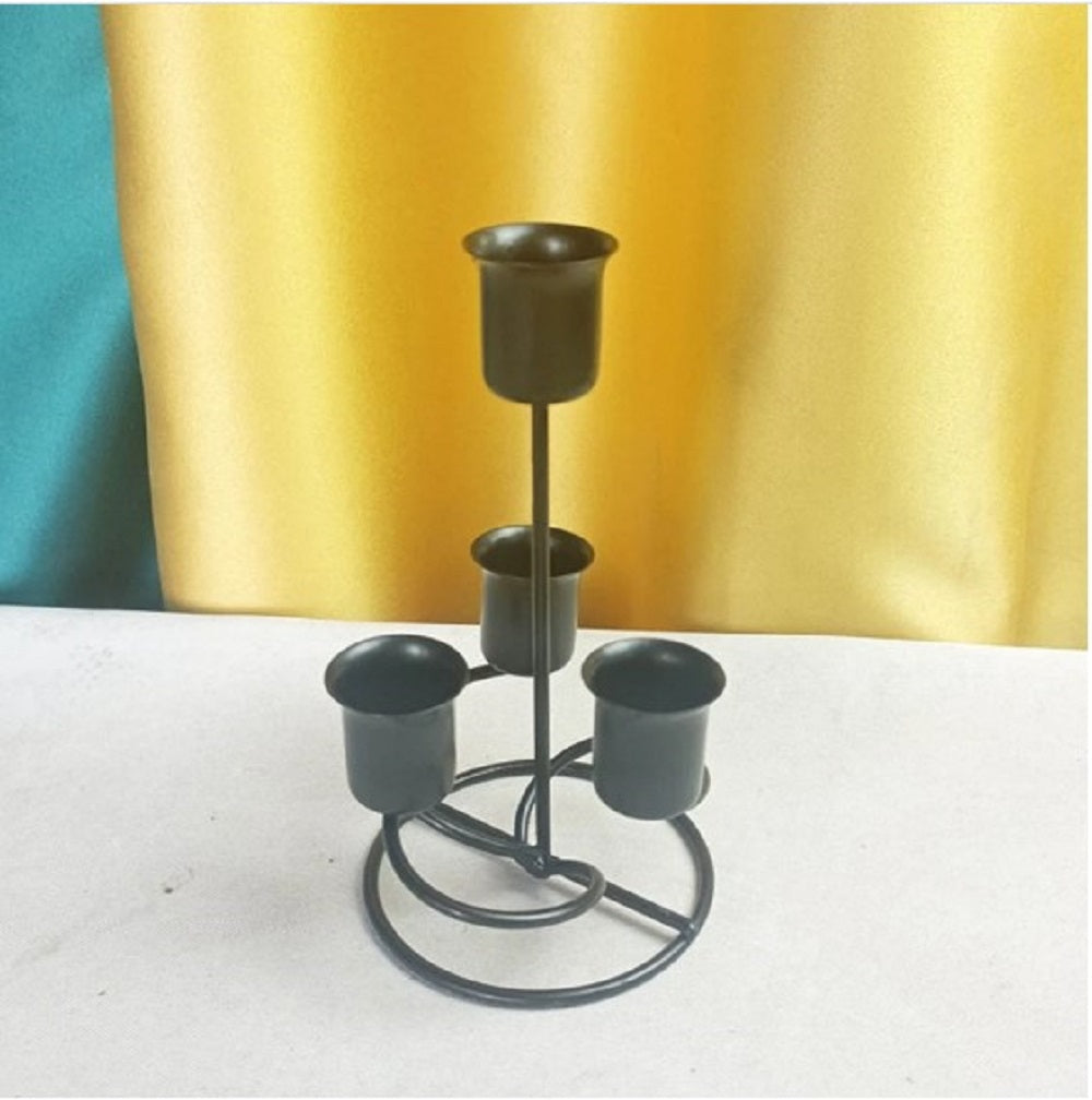 4-Arm Iron Art Candlestick Display Stand – Luxury Candle Holder for Wedding, Party & Home Decor