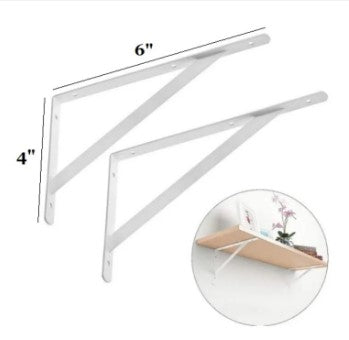 2pc L-type Bracket Wall Metal Support Angle Bracket Shelf Wall-mounted Rack Partition Shelf Shelf Bookshelf Bracket