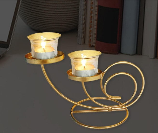 2Arms Candlestick Holder Candle Stand Candelabra for Wedding Home Desk Decor