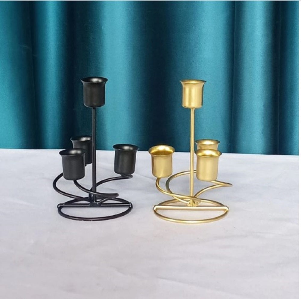 4-Arm Iron Art Candlestick Display Stand – Luxury Candle Holder for Wedding, Party & Home Decor