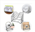 Modern Multi-Purpose Kitchen Organizer Rack – Sleek Metal Holder for Plates, Lids, Cutting Boards & Books