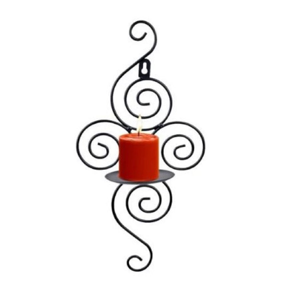 1pc Wall-Mounted Candle Holder – Artistic Wrought Iron Wall Sconce for Elegant Home & Interior Decor