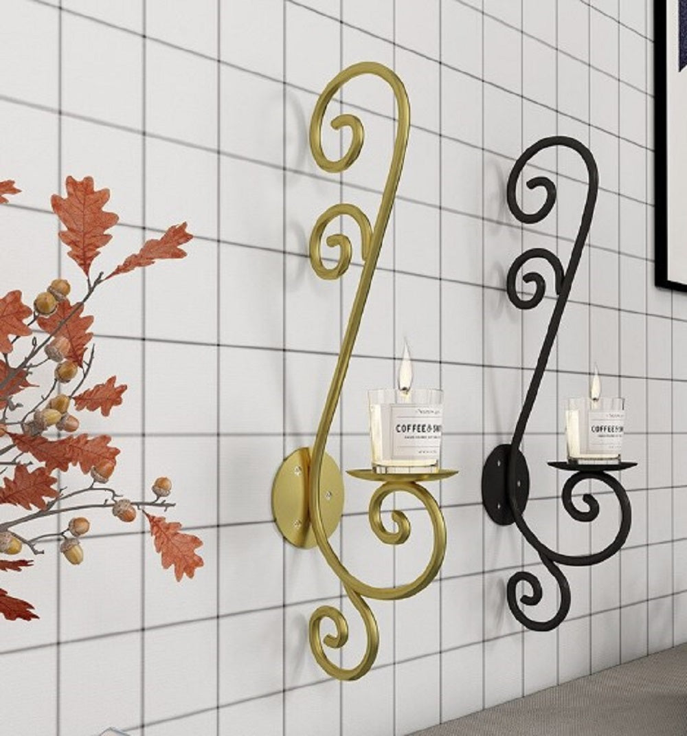 3PC Luxury Wall Mounted Candle Holder - Elegant S-Curve