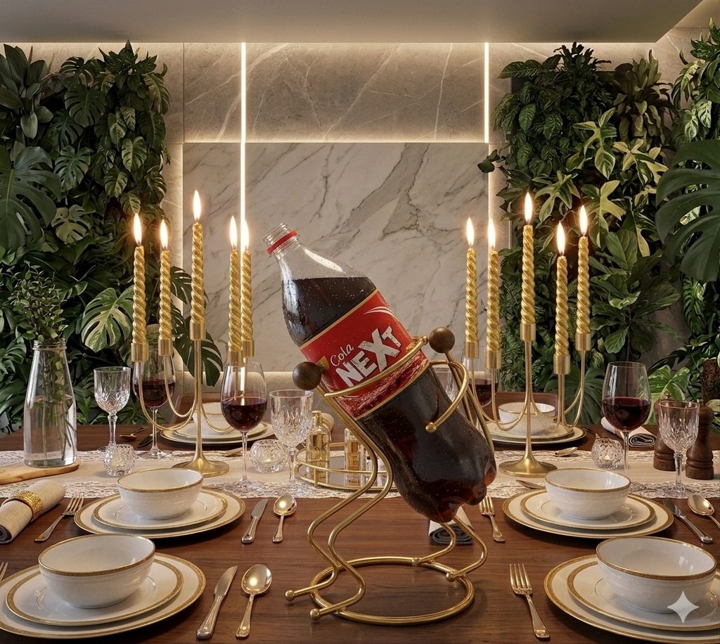 Premium Humanoid Design Beverage Rack - Unique Table Centerpiece for Next Cola