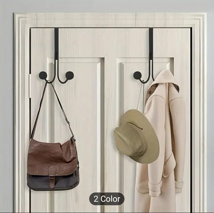1pc Modern Over the Door Hook Metal Double Head Hanger