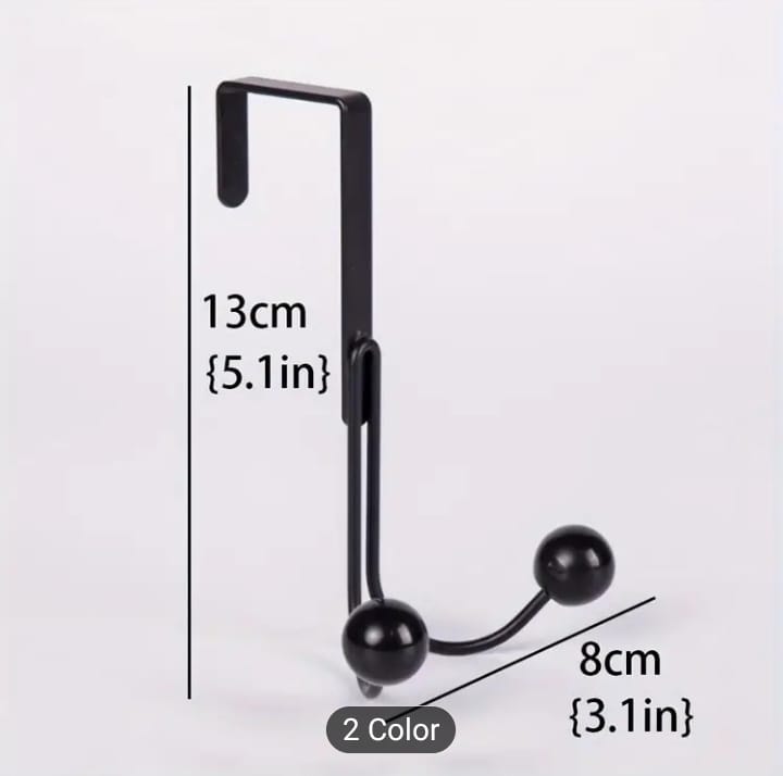 1pc Modern Over the Door Hook Metal Double Head Hanger