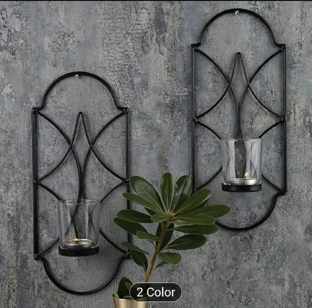 1PC Metal Wall Hanging Sconce Candle Holder – Luxury Geometric Gold Wall Decor