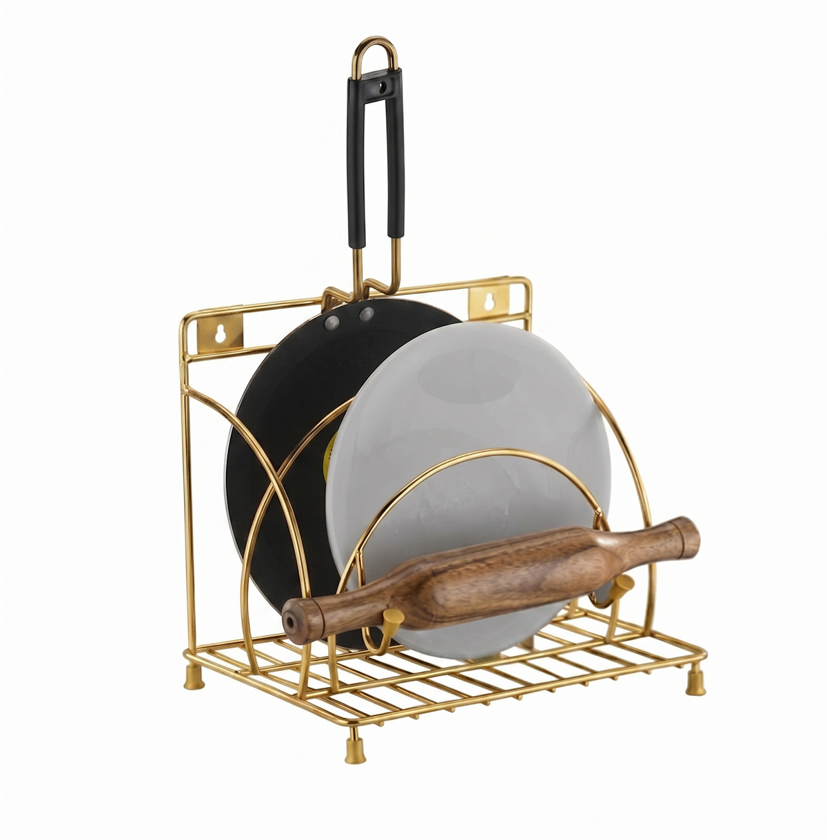 Rack – 2-in-1 Wall Mounted & Countertop Stand for Chopping Boards, Pot Lids, & Kitchen Accessories